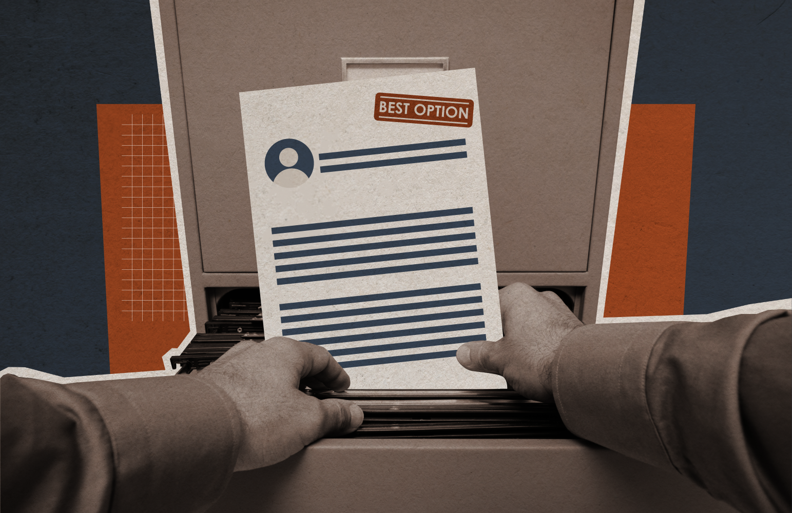A resume is pulled, a demonstration of what is talent sourcing.