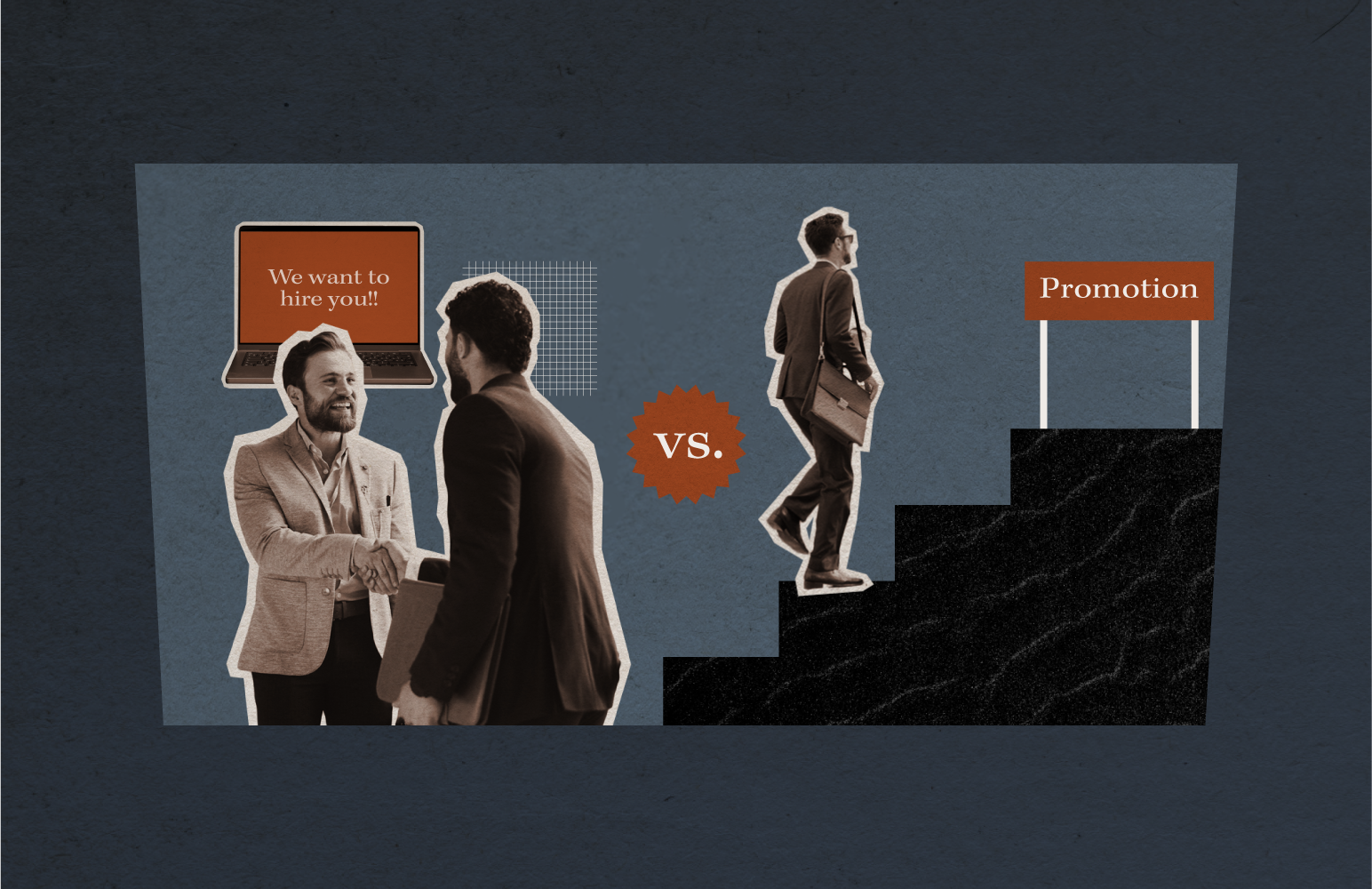 Welcome to the company vs you're promoted. an example of internal vs. external recruiting.
