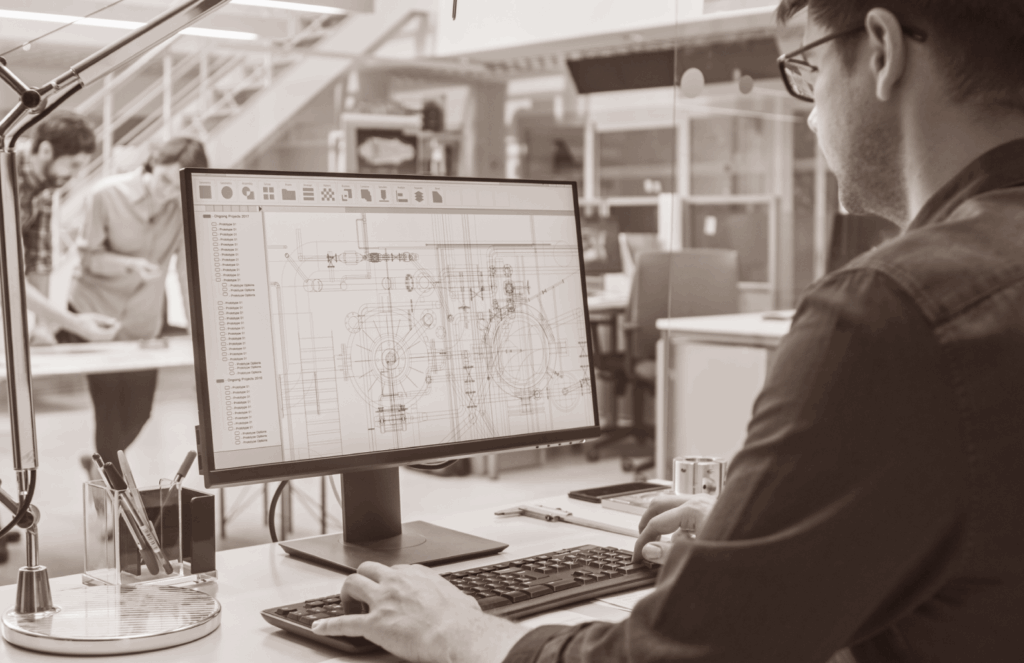 Data on a computer screen represents engineering recruitment agencies.