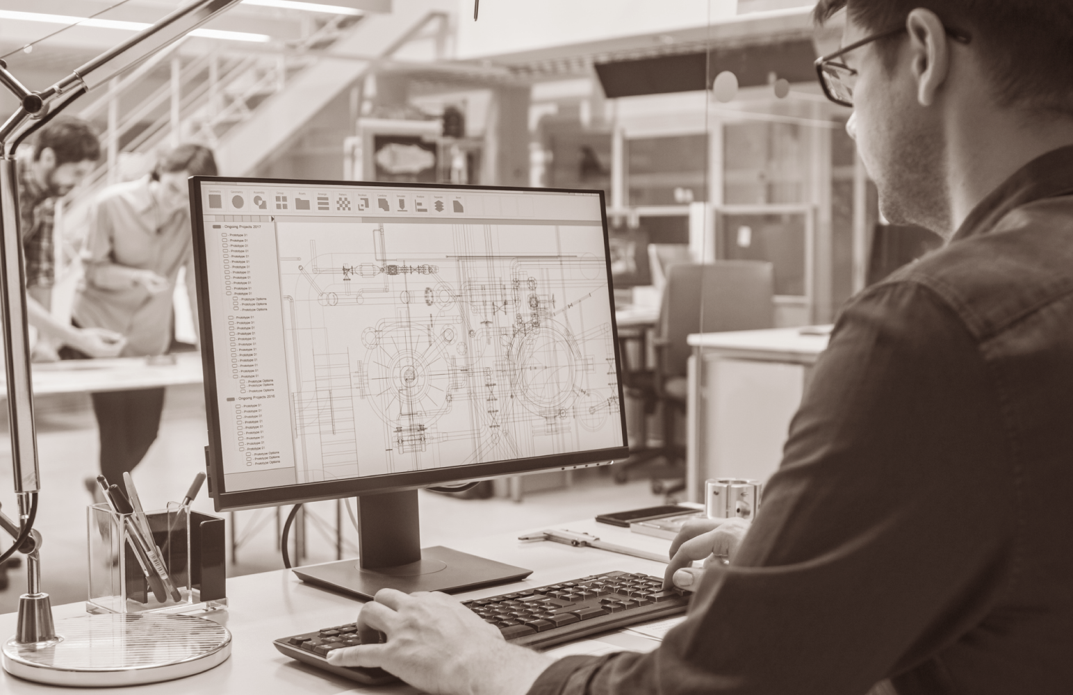 Data on a computer screen represents engineering recruitment agencies.